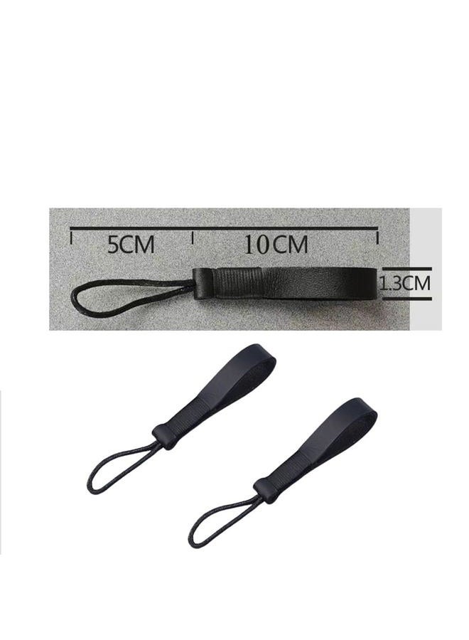 DraCra 2 Pack Fob Lanyard Car Keychain Cowhide Leather Non-metallic Key Strap String Handmade Pendant Chain Loop Ring for Car Keys Bag Case Cover Holder - Image 2